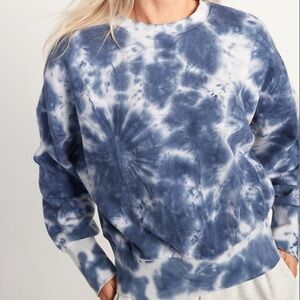 Blue and White Tie-Dye Crewneck